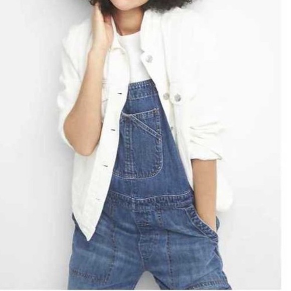 Gap Overalls Classic Relaxed Fit Straight Leg Medium Wash Size XL Slouchy - Picture 5 of 10